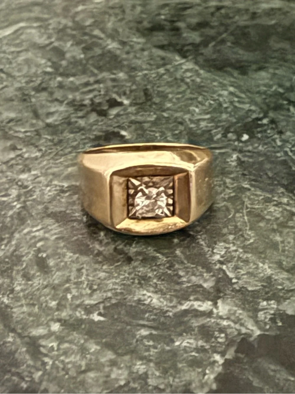 10 Karat Yellow Gold with White Gold Accent and Diamond Ring Vintage